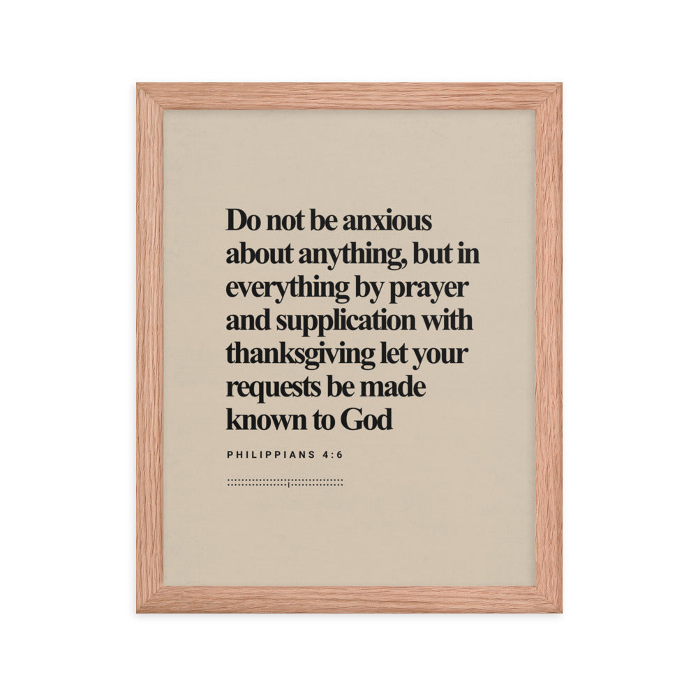 Philippians 4:6 Verse Minimalist Design - Framed