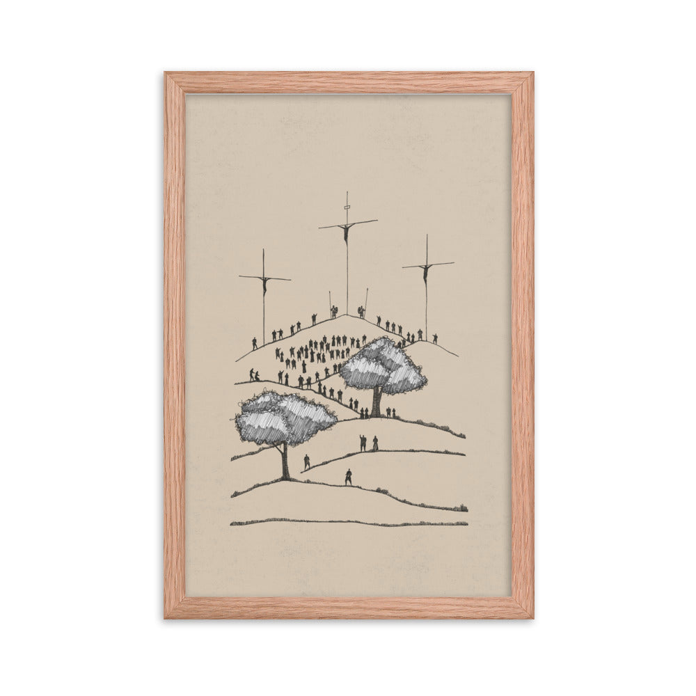 Crucifixion of Christ Old Rugged Cross - Framed