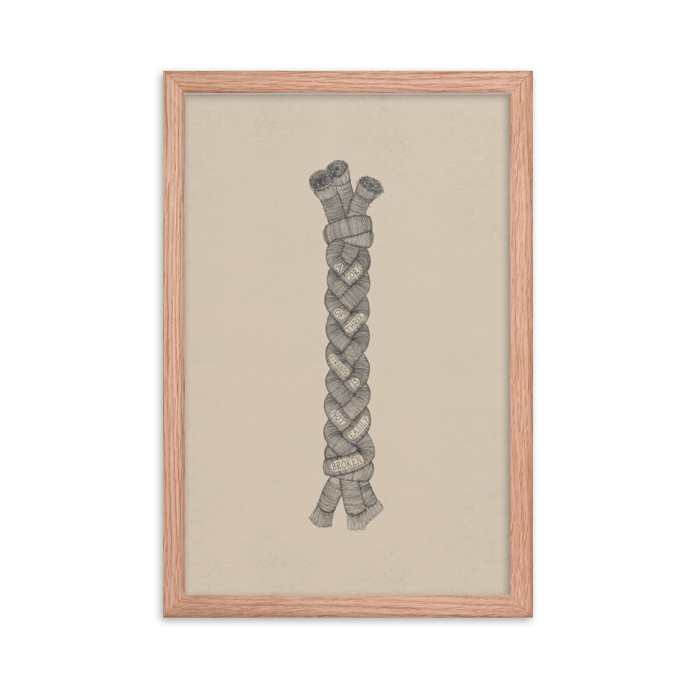 A Cord of Three Strands - with Words - Framed