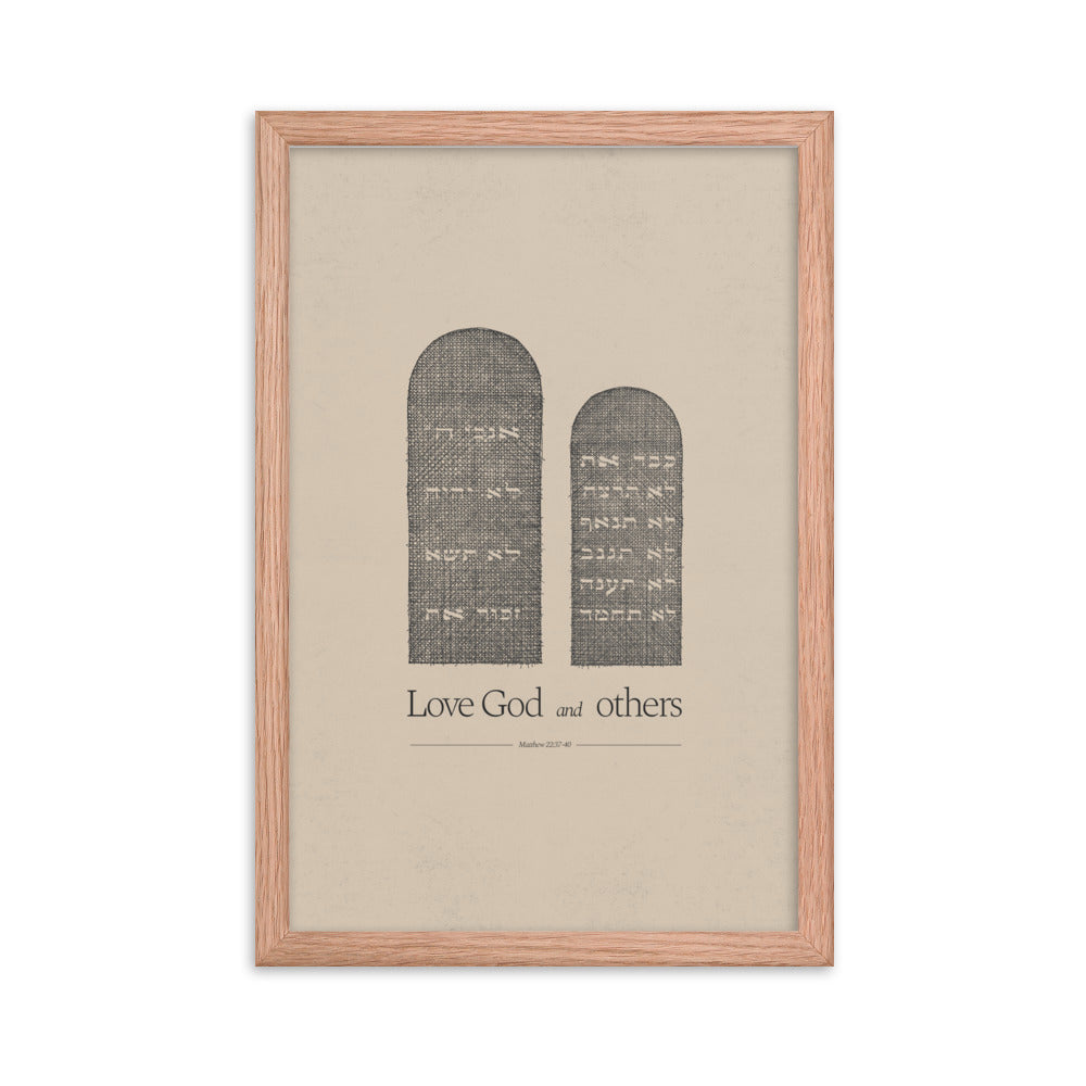 Ten Commandments Stone Tablets - Framed