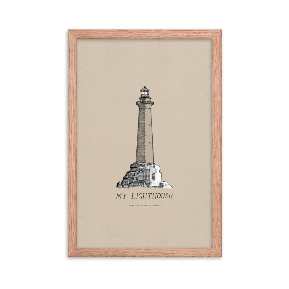 I AM the Light of the World My Lighthouse - Framed