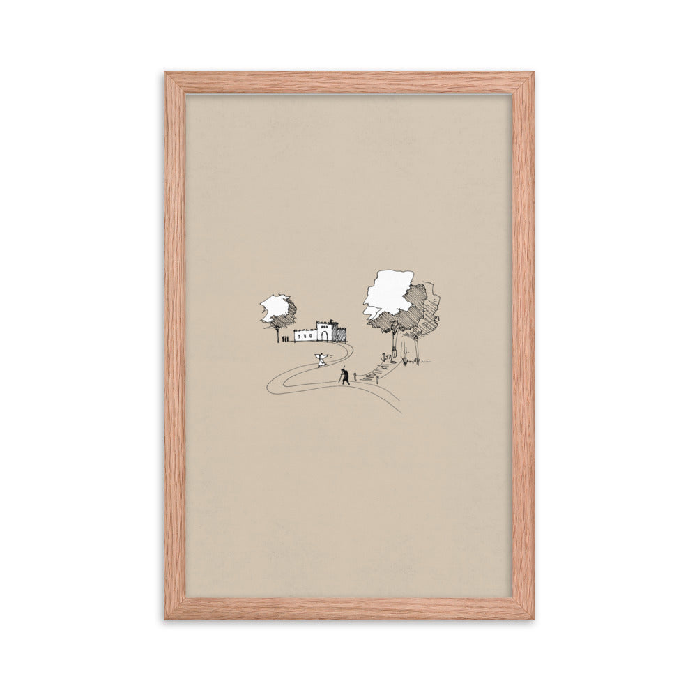 Prodigal Son Parable Minimalist Sketch - Framed