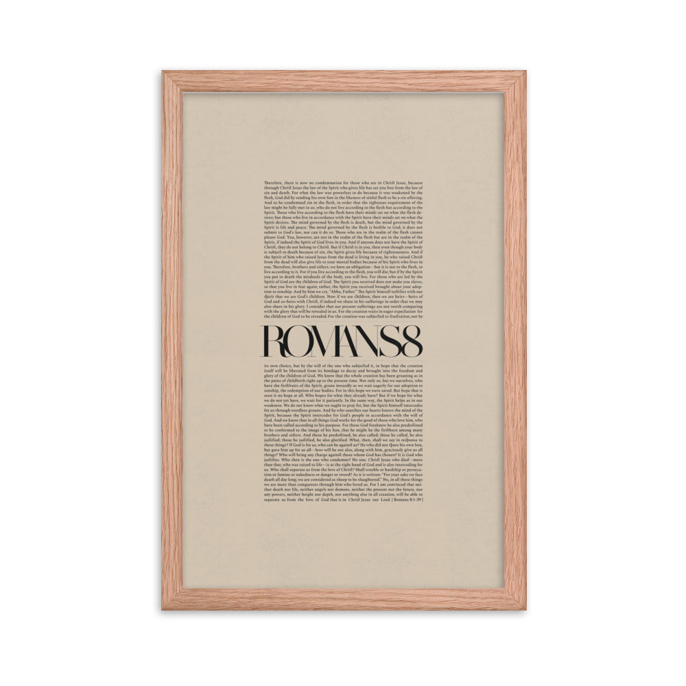 Romans 8 Full Chapter Minimalist Design - Framed