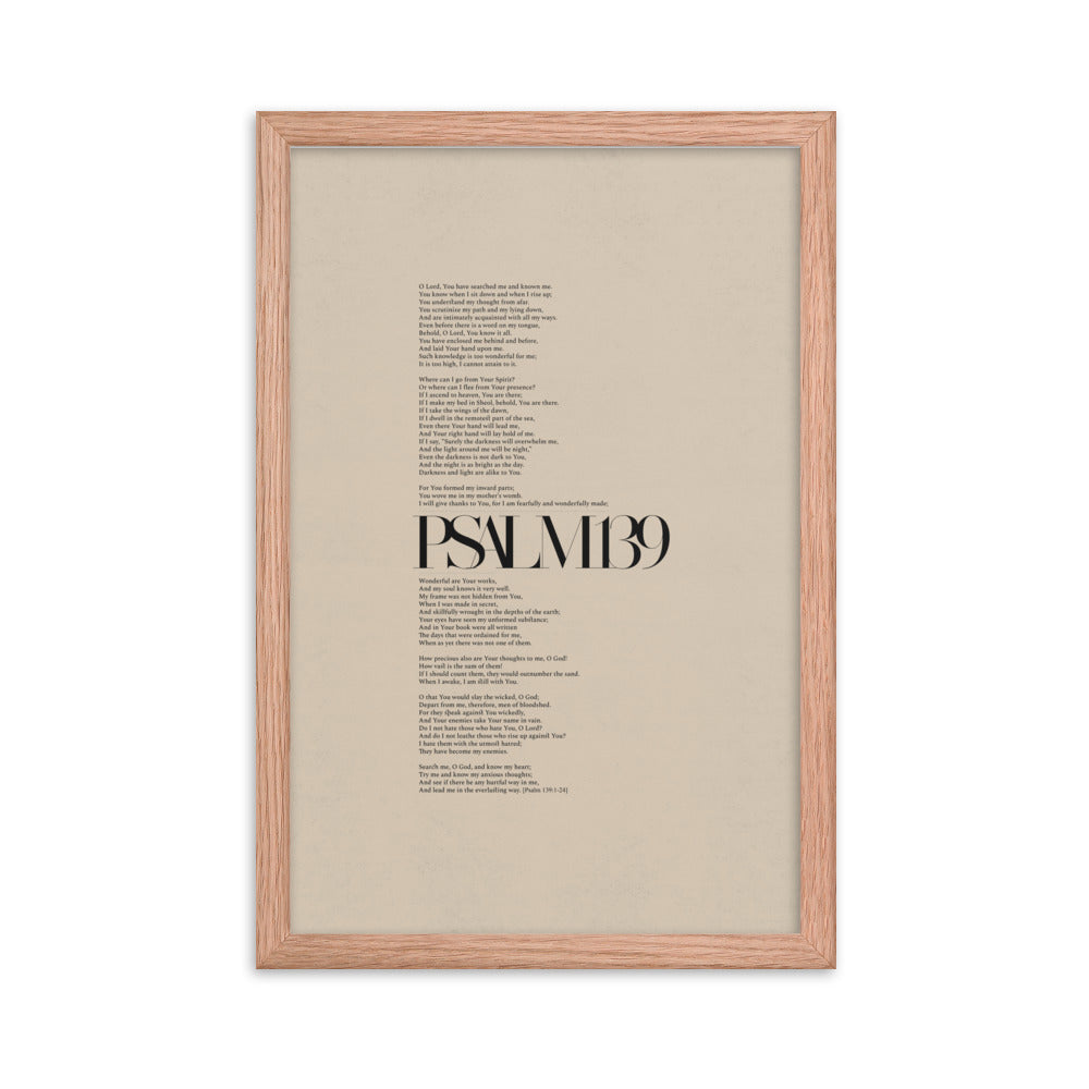 Psalm 139 Full Chapter Minimalist Design - Framed