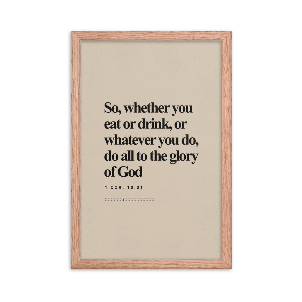 1 Corinthians 10:31 Verse Minimalist Design - Framed