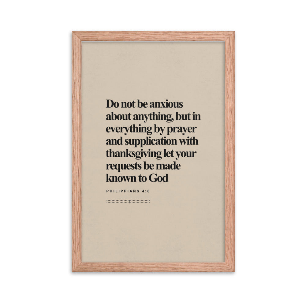 Philippians 4:6 Verse Minimalist Design - Framed