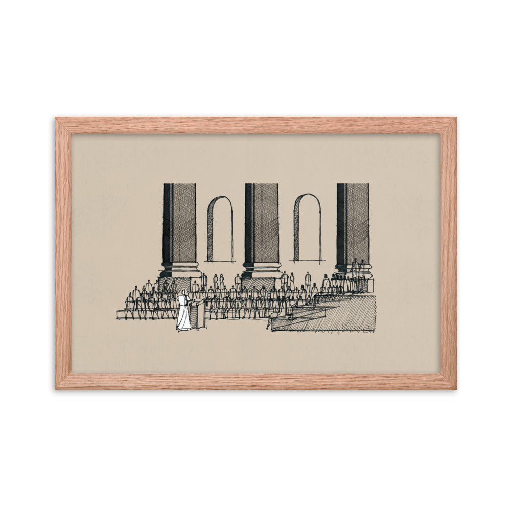 Jesus Teaching in the Synagogue on Sabbath - Framed