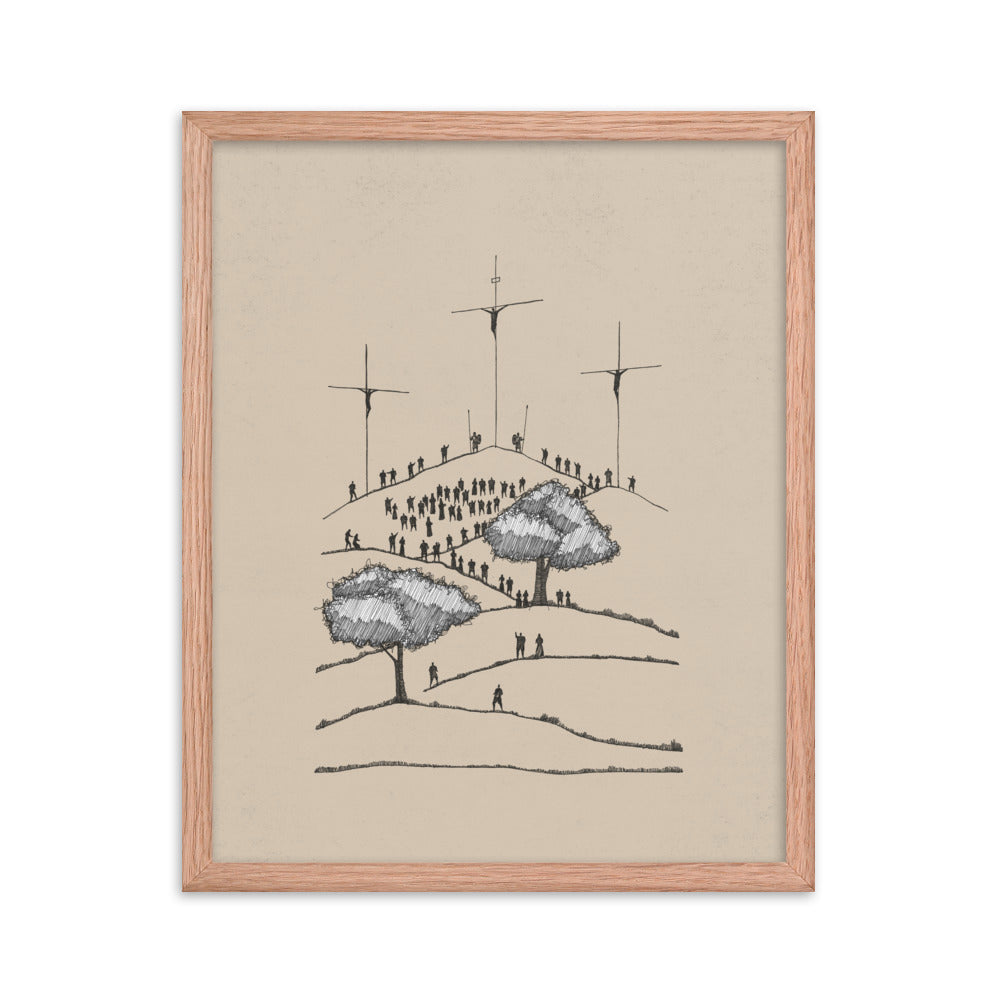 Crucifixion of Christ Old Rugged Cross - Framed