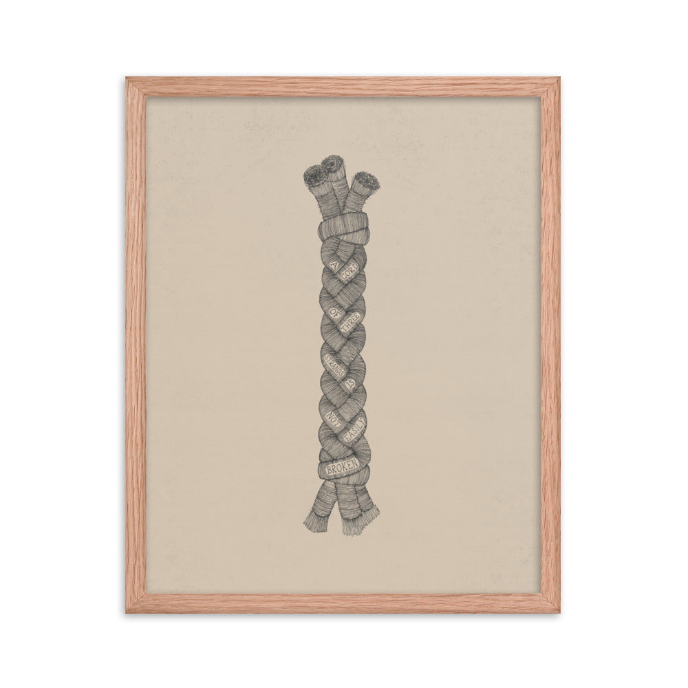 A Cord of Three Strands - with Words - Framed