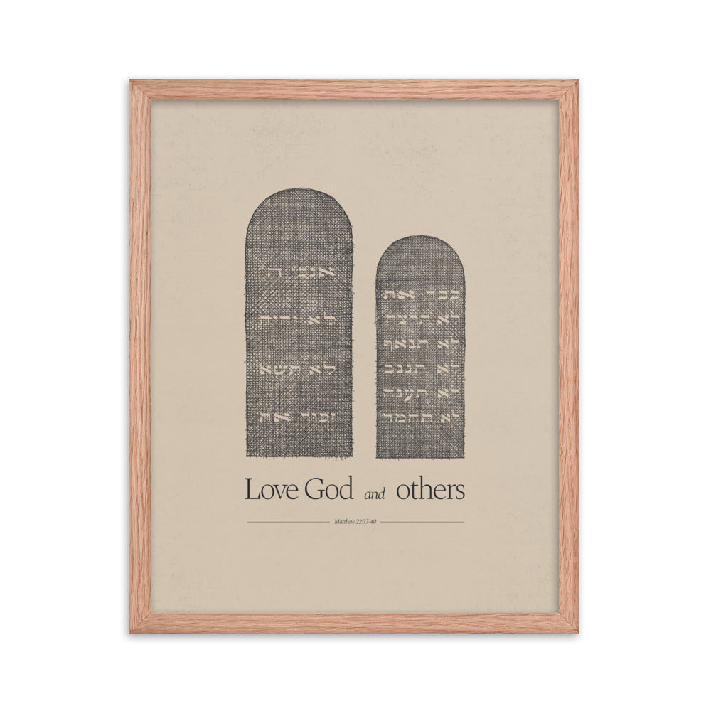 Ten Commandments Stone Tablets - Framed