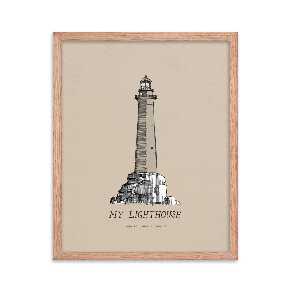 I AM the Light of the World My Lighthouse - Framed