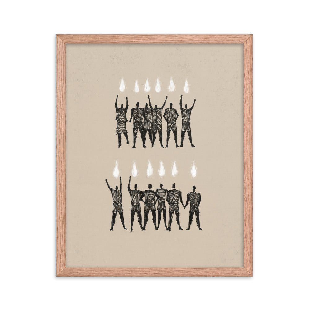 Holy Spirit Pentecost Tongues Fire Vertical - Framed