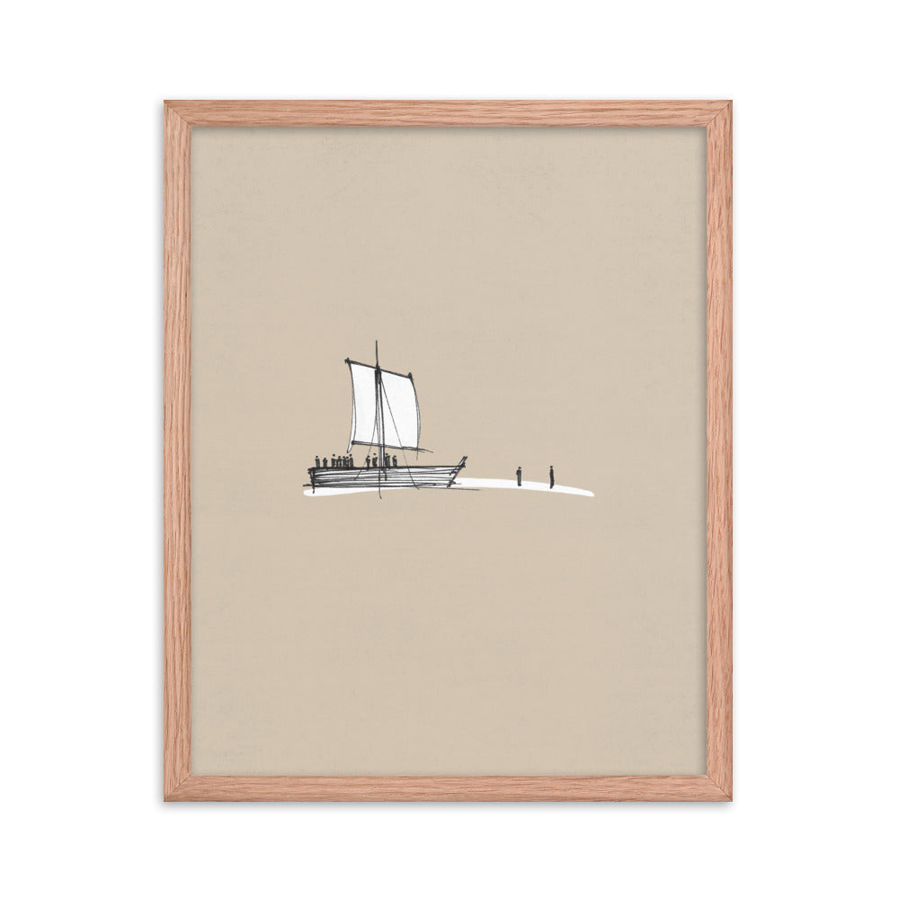 Walk on Water Minimalist Sketch - Framed