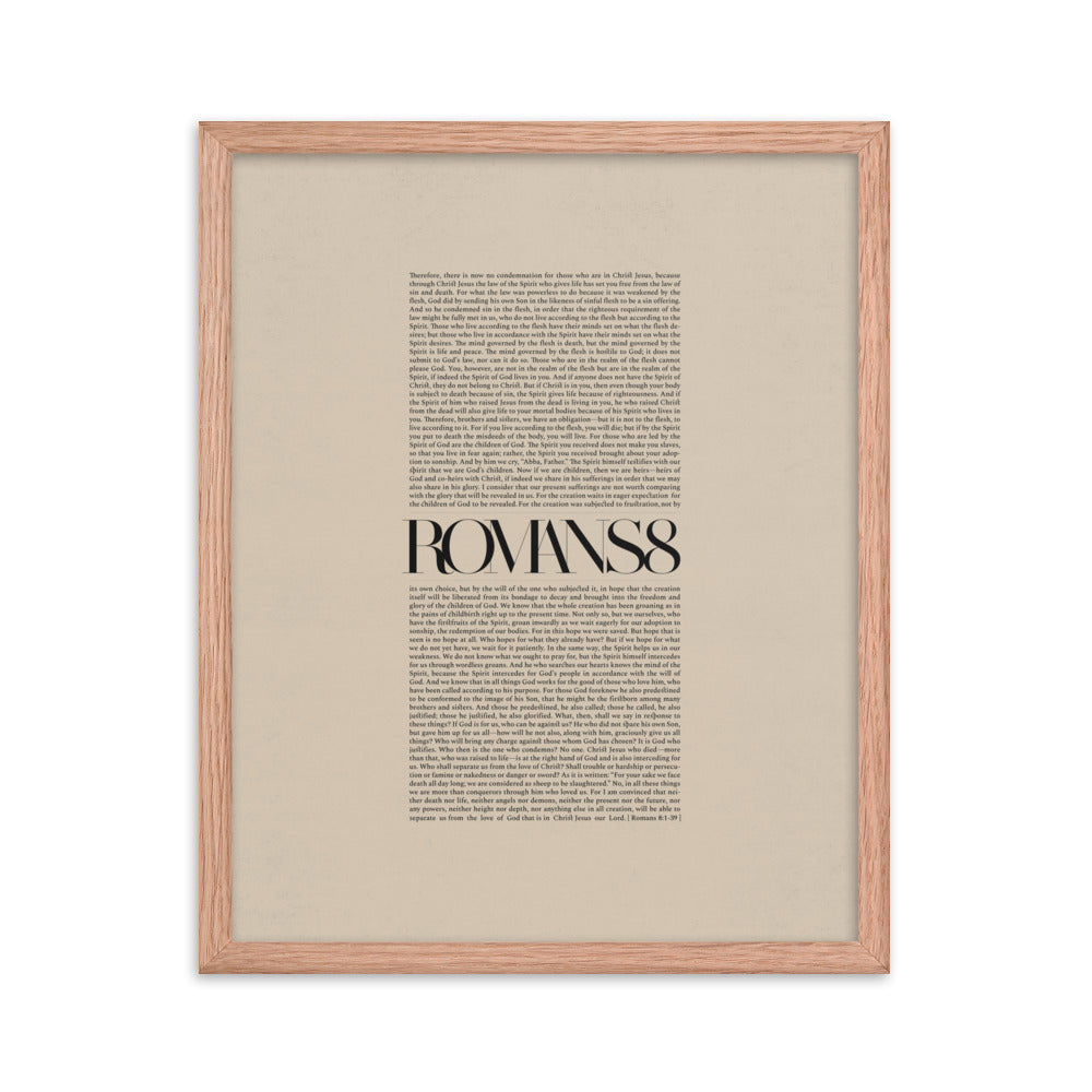 Romans 8 Full Chapter Minimalist Design - Framed