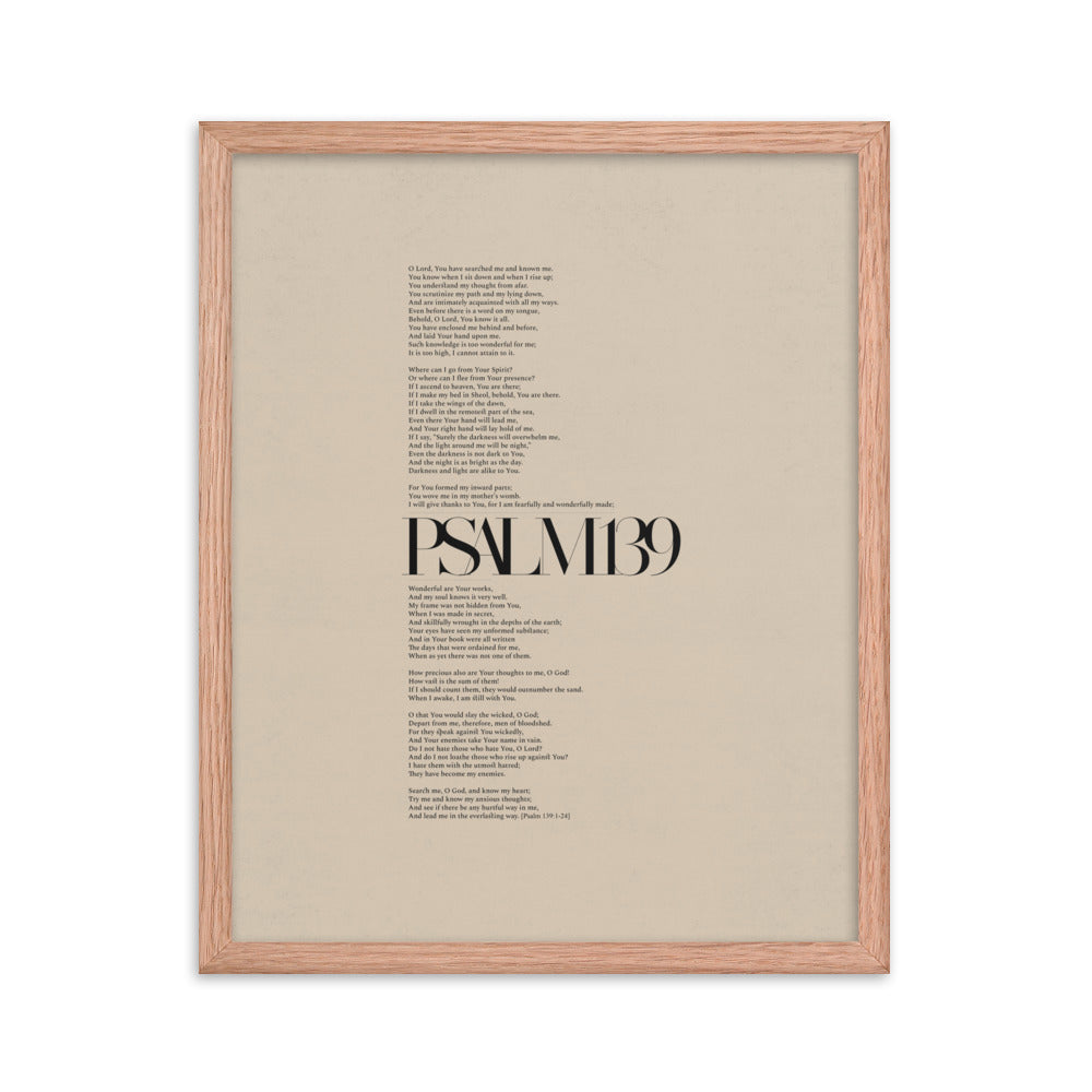 Psalm 139 Full Chapter Minimalist Design - Framed