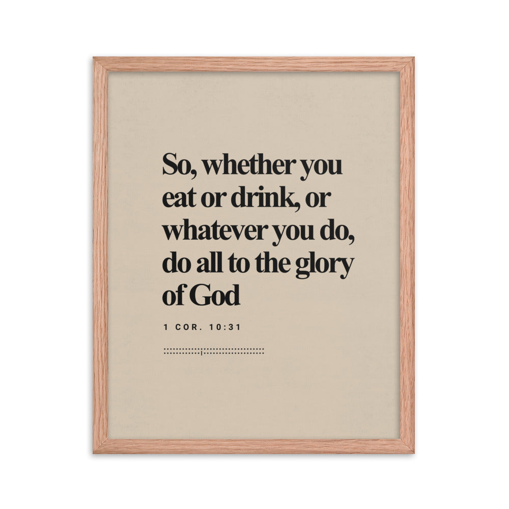 1 Corinthians 10:31 Verse Minimalist Design - Framed