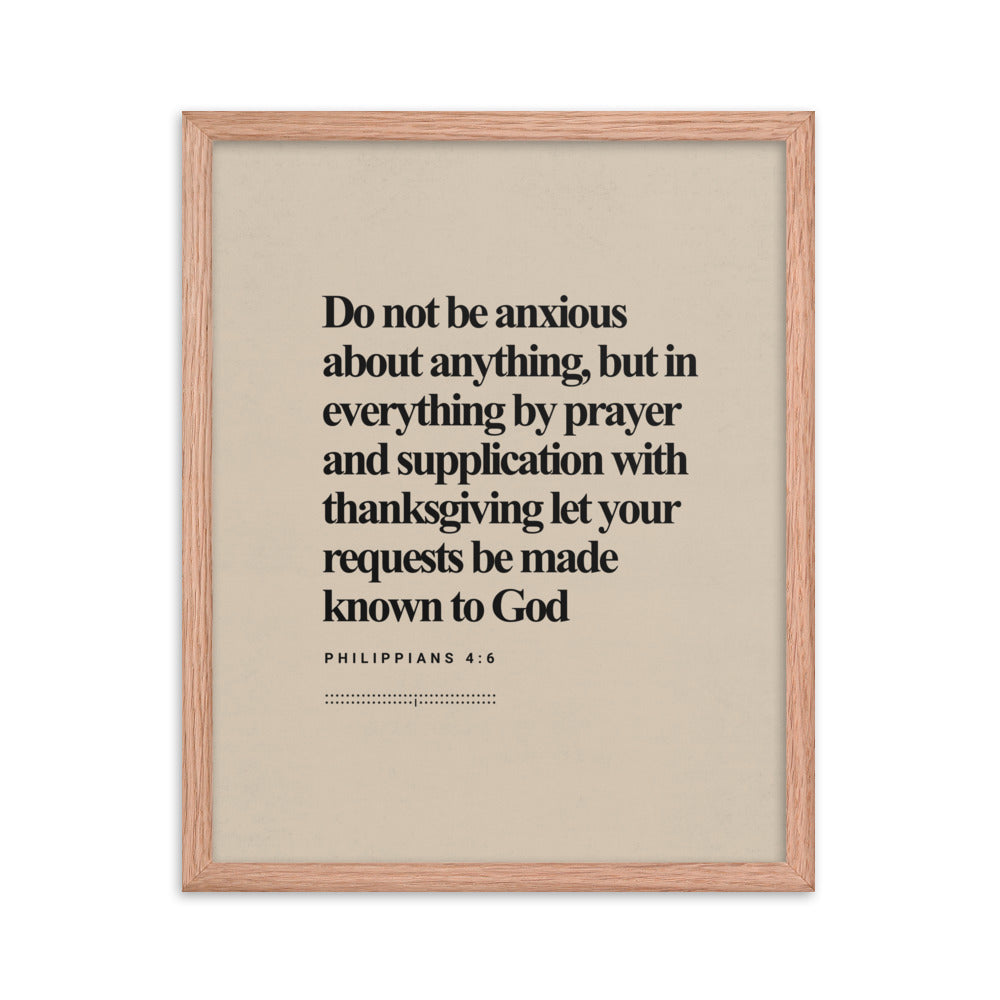 Philippians 4:6 Verse Minimalist Design - Framed