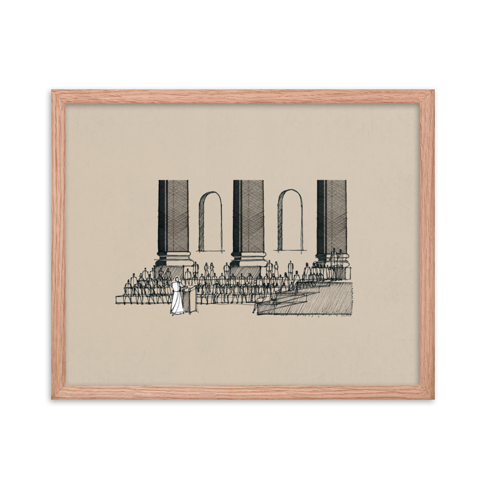 Jesus Teaching in the Synagogue on Sabbath - Framed