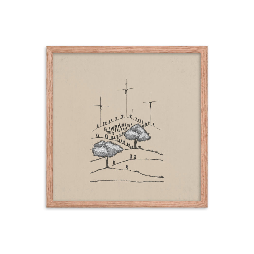 Crucifixion of Christ Old Rugged Cross - Framed