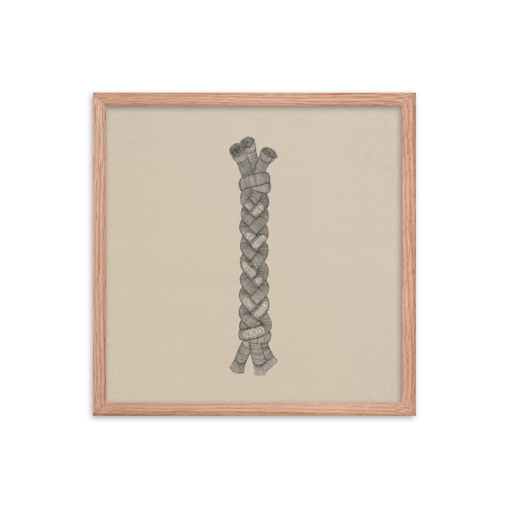 A Cord of Three Strands - with Words - Framed