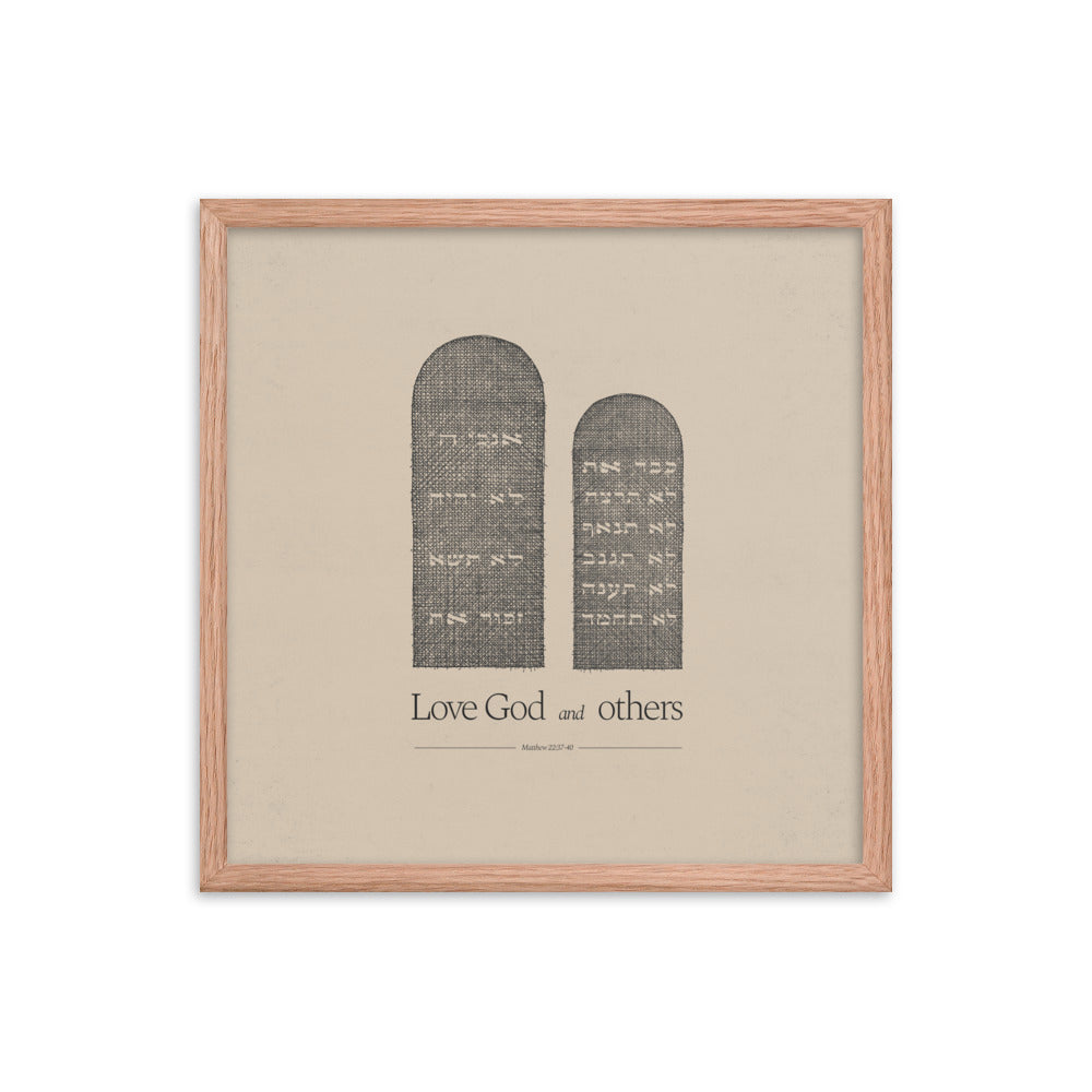 Ten Commandments Stone Tablets - Framed