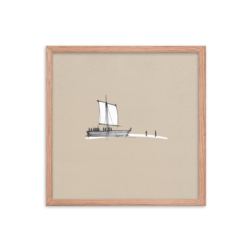 Walk on Water Minimalist Sketch - Framed