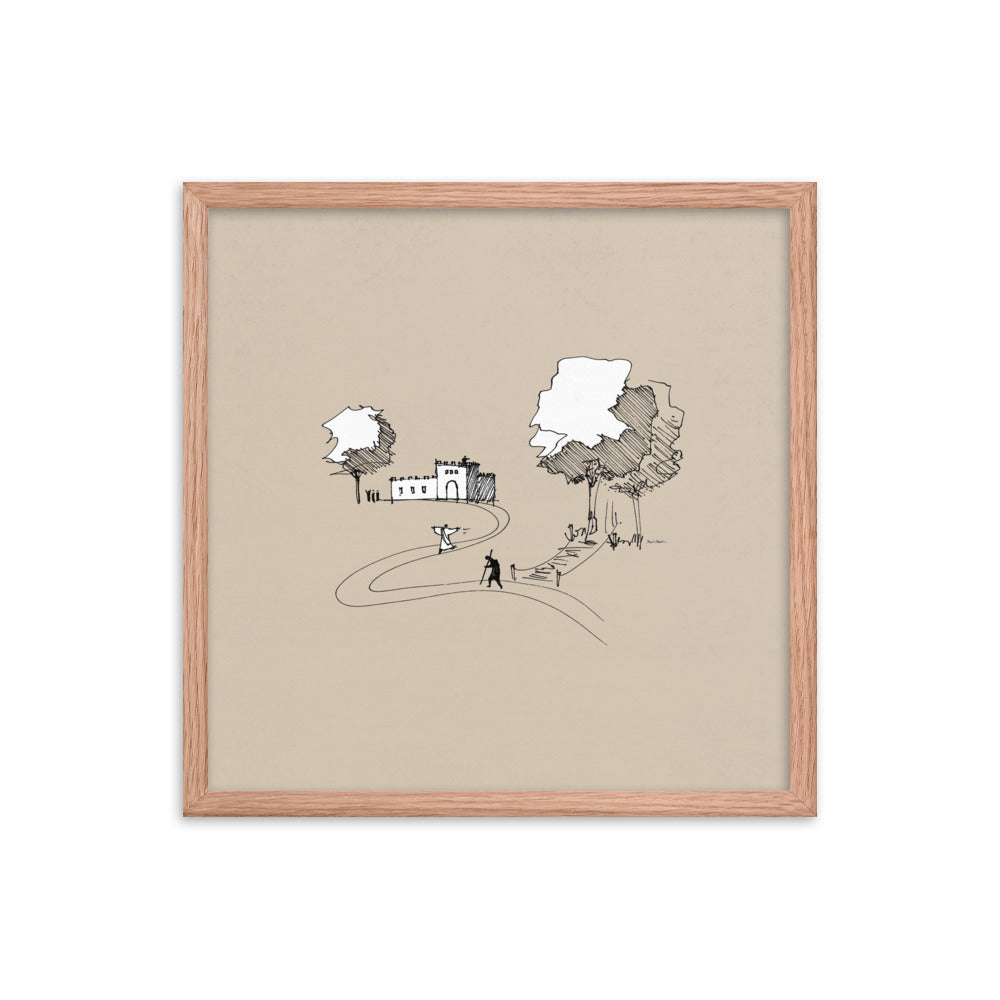 Prodigal Son Parable Minimalist Sketch - Framed