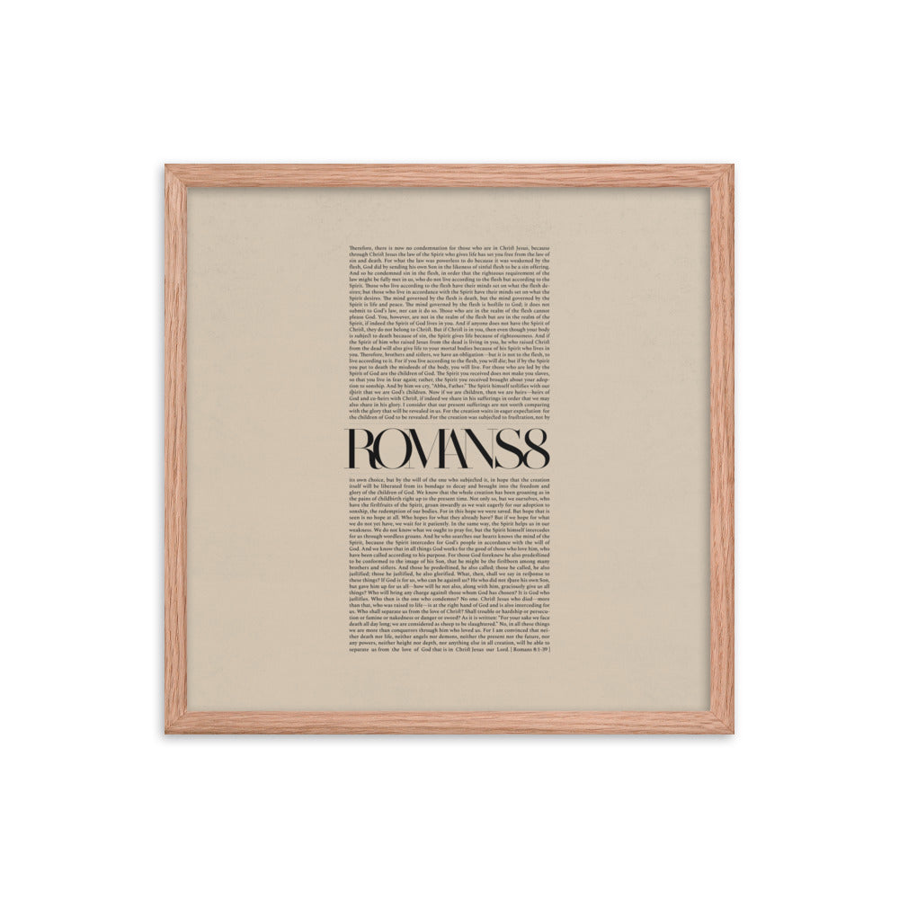 Romans 8 Full Chapter Minimalist Design - Framed