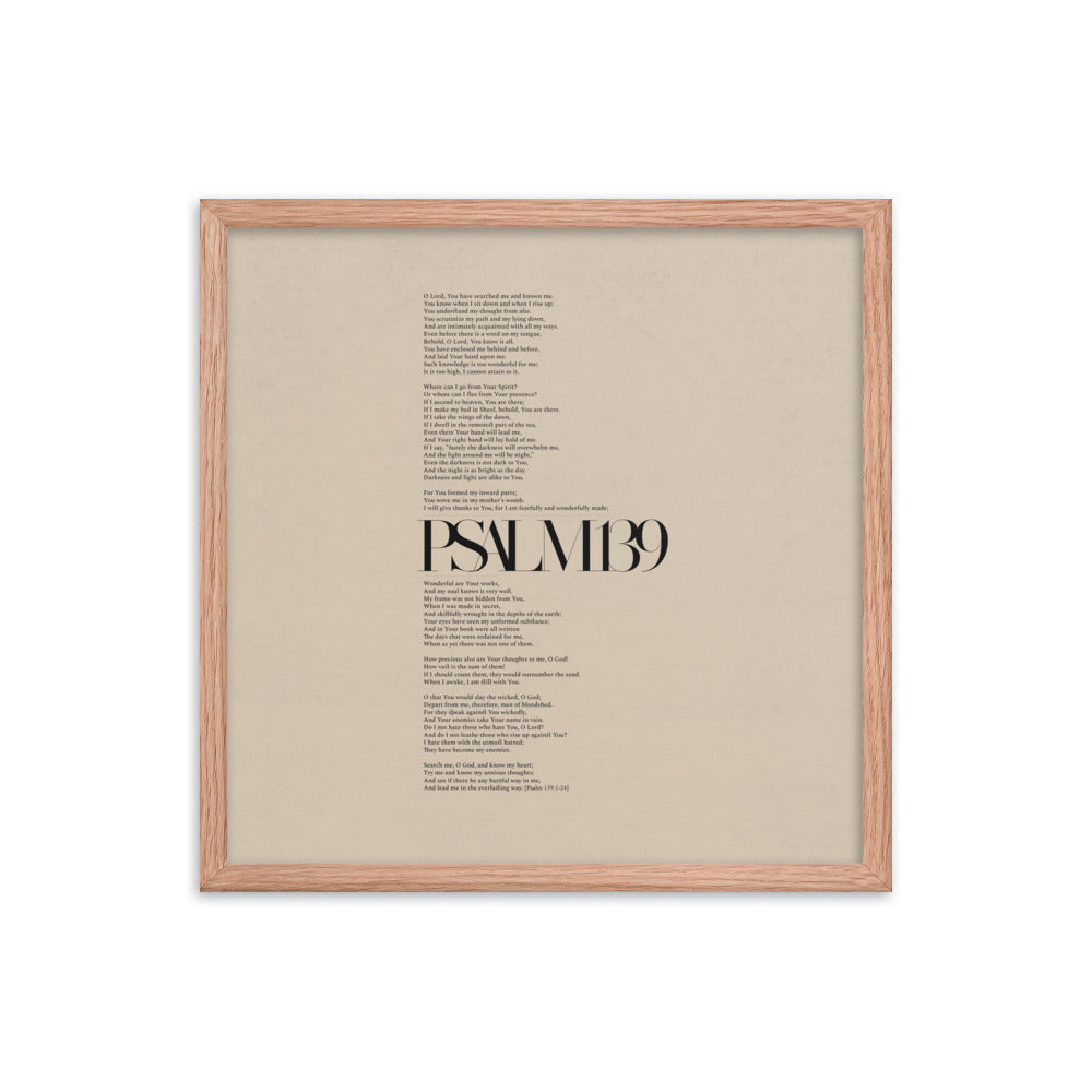 Psalm 139 Full Chapter Minimalist Design - Framed