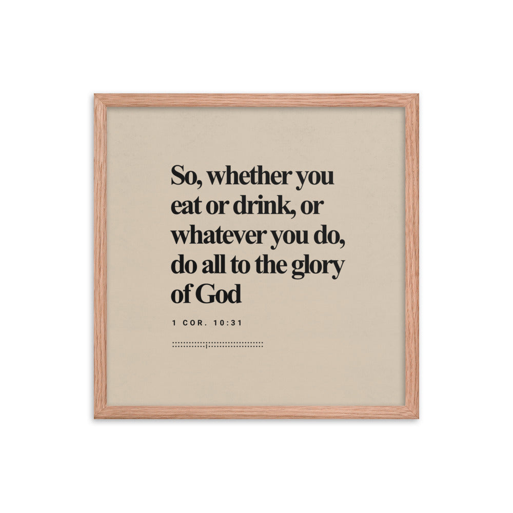 1 Corinthians 10:31 Verse Minimalist Design - Framed