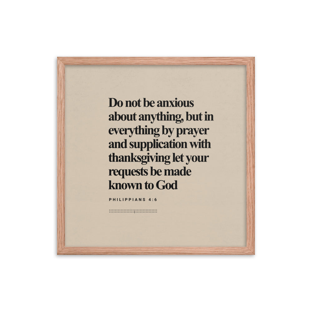 Philippians 4:6 Verse Minimalist Design - Framed