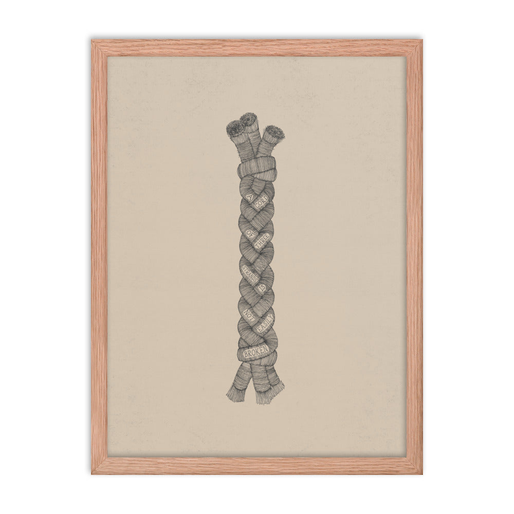 A Cord of Three Strands - with Words - Framed