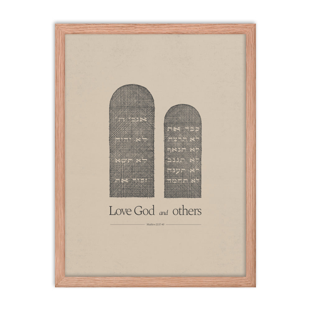 Ten Commandments Stone Tablets - Framed