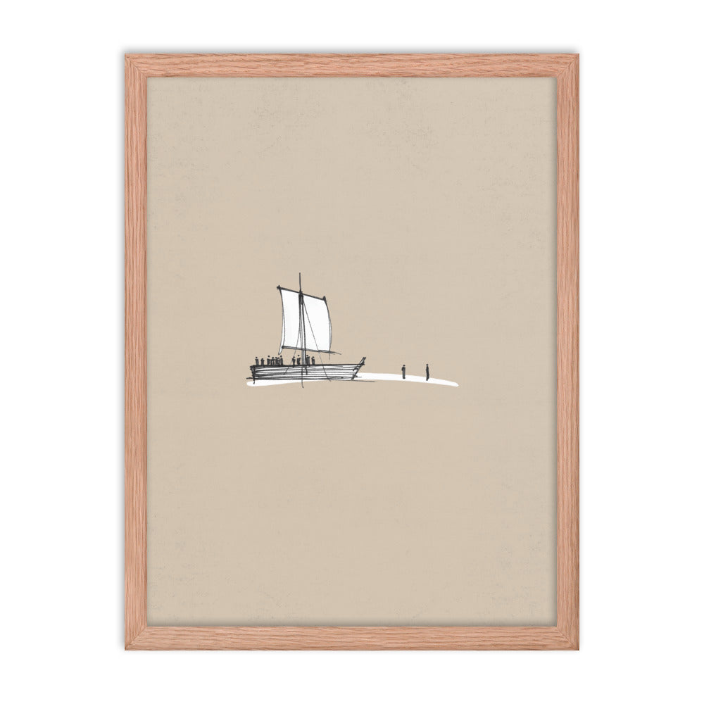 Walk on Water Minimalist Sketch - Framed