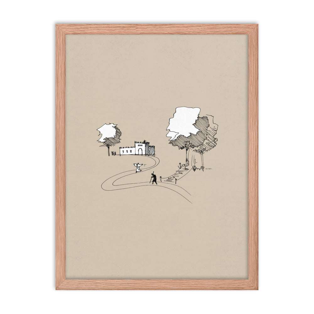 Prodigal Son Parable Minimalist Sketch - Framed