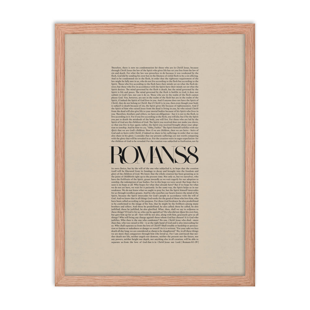 Romans 8 Full Chapter Minimalist Design - Framed