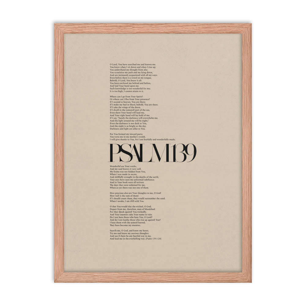 Psalm 139 Full Chapter Minimalist Design - Framed