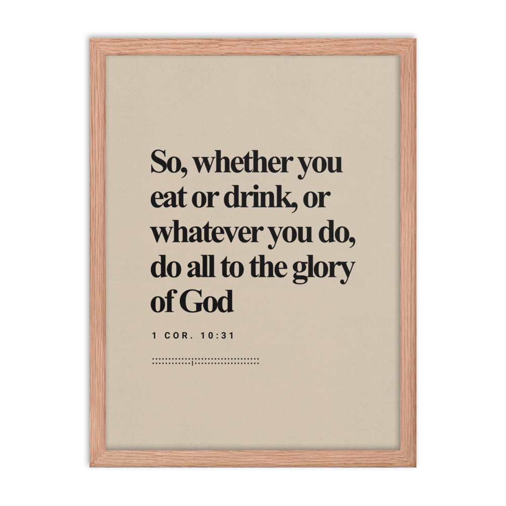 1 Corinthians 10:31 Verse Minimalist Design - Framed