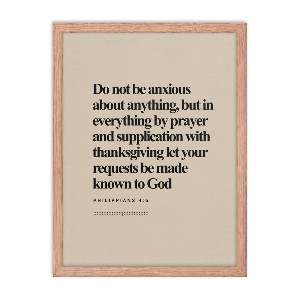 Philippians 4:6 Verse Minimalist Design - Framed