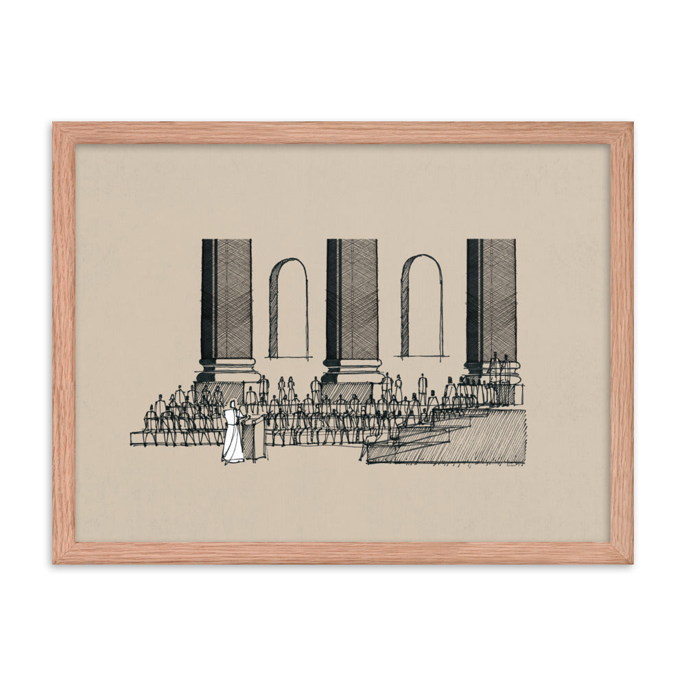 Jesus Teaching in the Synagogue on Sabbath - Framed