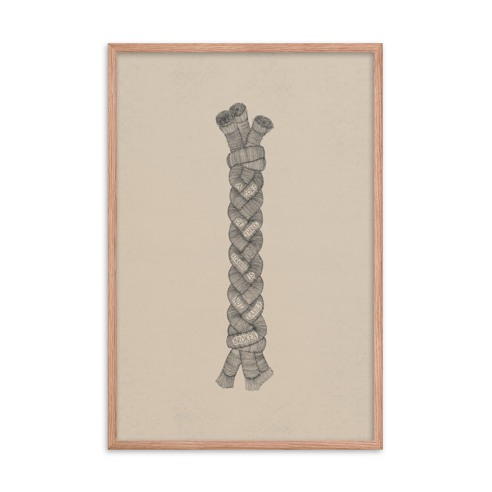 A Cord of Three Strands - with Words - Framed