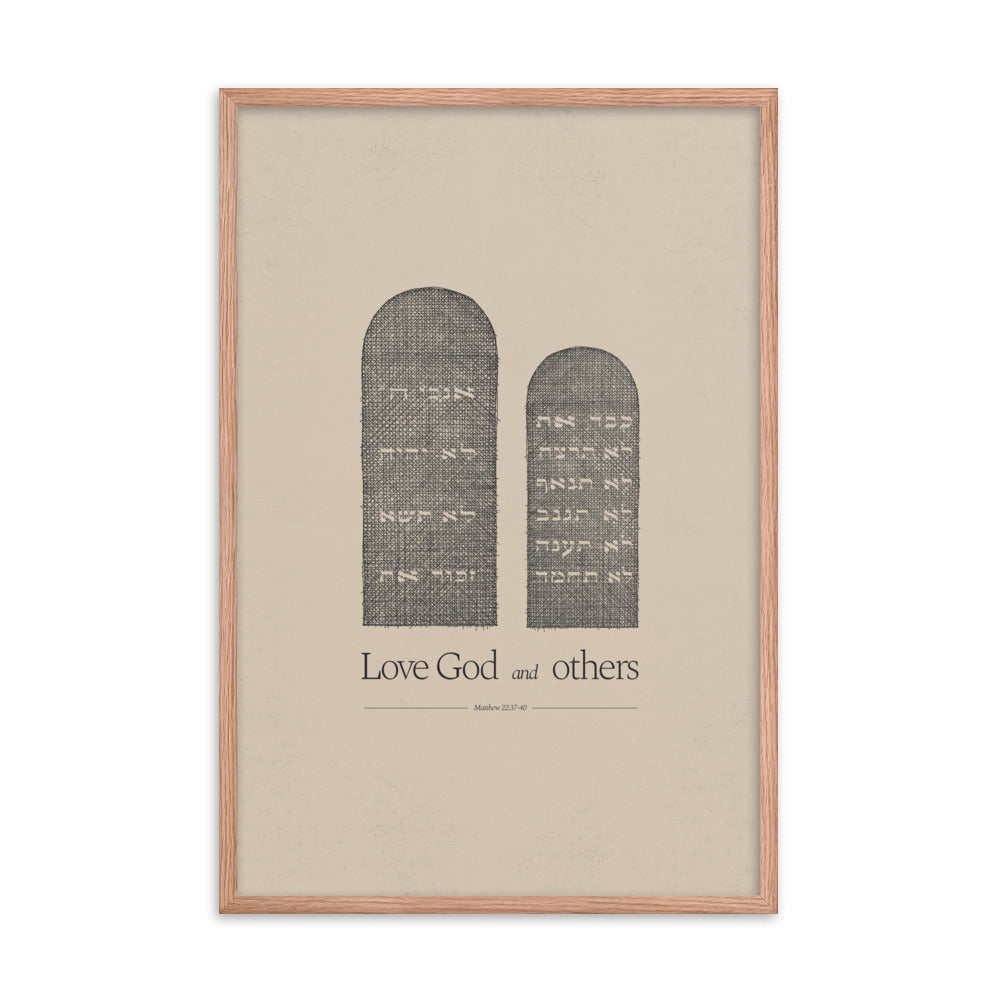 Ten Commandments Stone Tablets - Framed