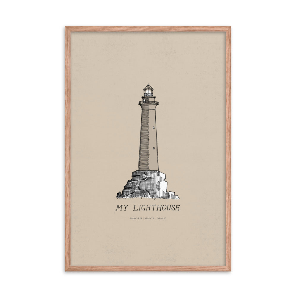 I AM the Light of the World My Lighthouse - Framed