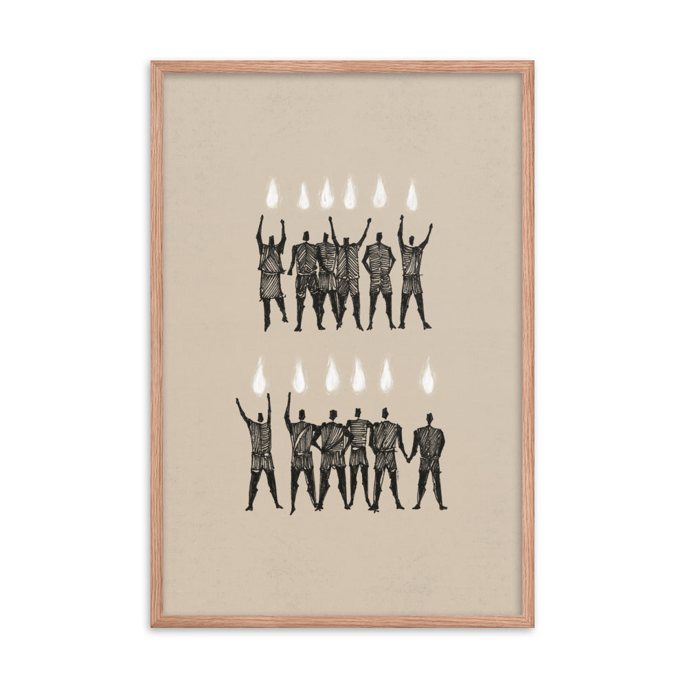 Holy Spirit Pentecost Tongues Fire Vertical - Framed