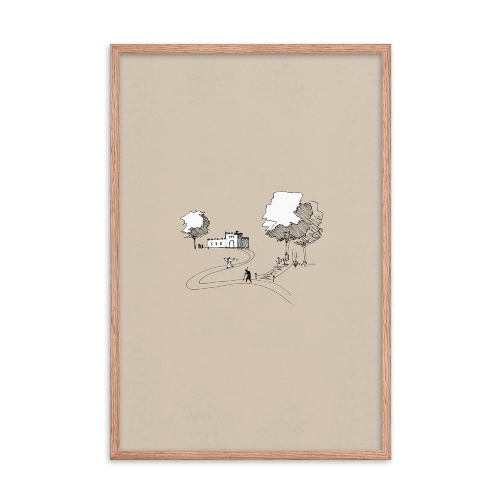 Prodigal Son Parable Minimalist Sketch - Framed