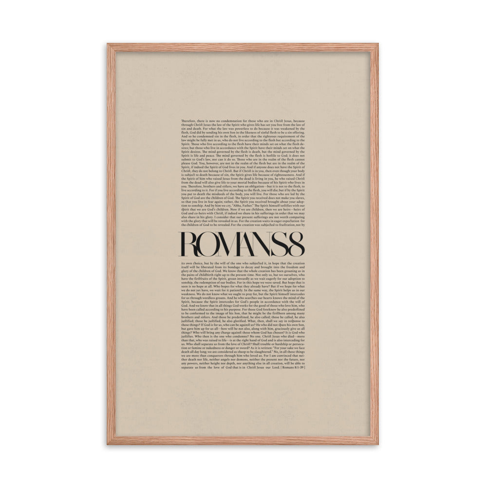 Romans 8 Full Chapter Minimalist Design - Framed