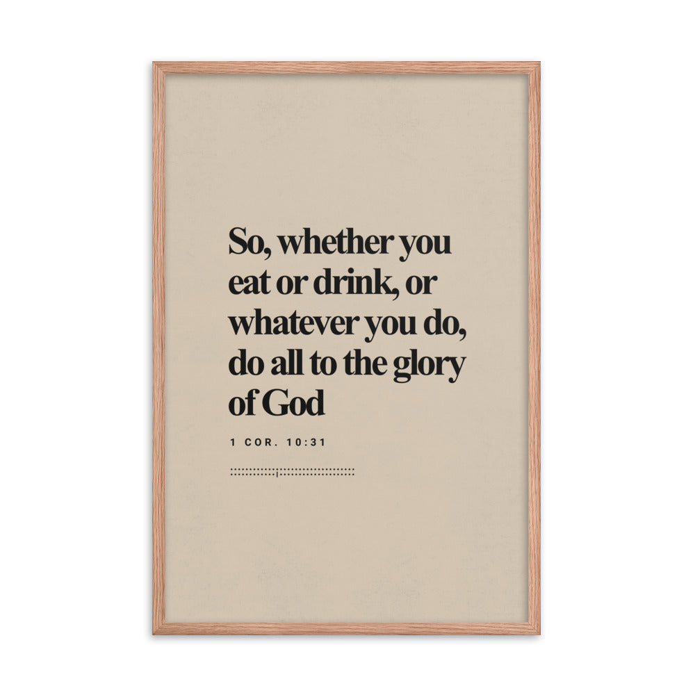 1 Corinthians 10:31 Verse Minimalist Design - Framed