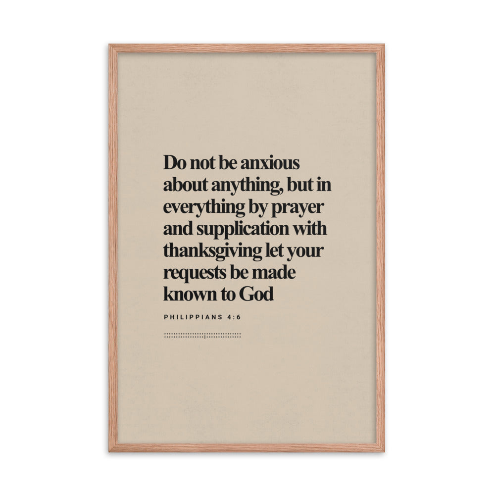 Philippians 4:6 Verse Minimalist Design - Framed