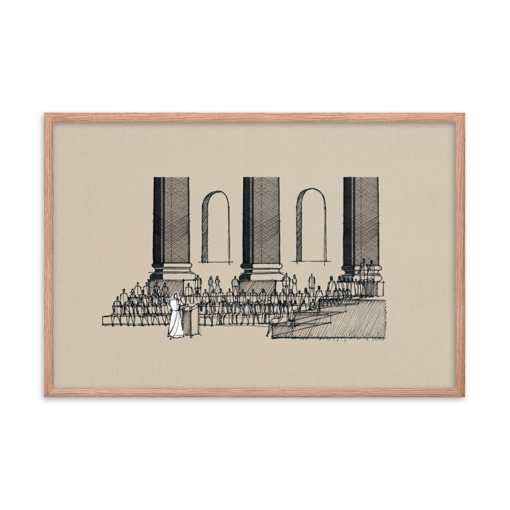 Jesus Teaching in the Synagogue on Sabbath - Framed