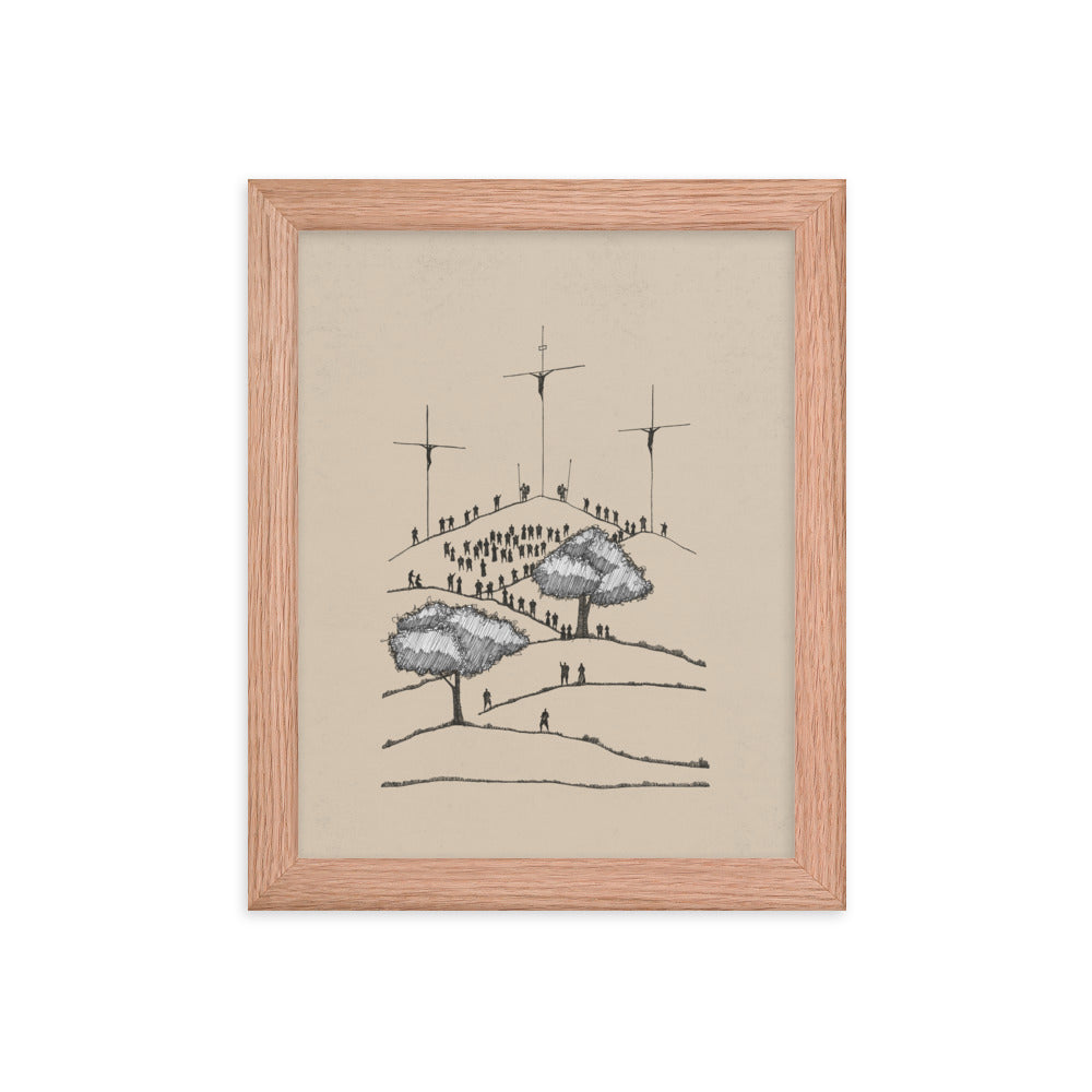 Crucifixion of Christ Old Rugged Cross - Framed